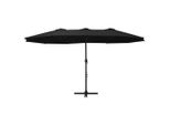 Vidaxl Ombrellone Con Palo In Alluminio 460X270 Cm Nero