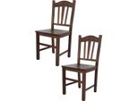 T M C S Tommychairs - Set Di 2 Sedie Silvana Per Cucina E Sala Da Pranzo, Struttura Robusta In Legno Di Faggio, Laccata Nel Colore Noce Scuro E Seduta In Legno