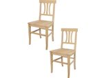 T M C S Tommychairs - Set Di 2 Sedie Artemisia Per Cucina E Sala Da Pranzo, Struttura Robusta In Legno Di Faggio Lucidato, Non Trattato E Naturale Al 100%, Seduta In Legno Lucidato