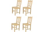 T M C S Tommychairs - Set Di 4 Sedie Silvana Per Cucina E Sala Da Pranzo, Struttura Robusta In Legno Di Faggio Lucidato, Non Trattato E Naturale Al 100%, Seduta In Legno Lucidato