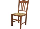 T M C S Tommychairs - Sedia Silvana Per Cucina E Sala Da Pranzo, Struttura Robusta In Legno Di Faggio, Laccata Nel Colore Noce Chiaro E Sedile In Paglia
