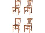 T M C S Tommychairs - Set Di 4 Sedie Silvana Per Cucina E Sala Da Pranzo, Struttura Robusta In Legno Di Faggio, Laccata Nel Colore Ciliegio E Seduta In Legno