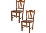 T M C S Tommychairs - Set Di 2 Sedie Silvana Per Cucina E Sala Da Pranzo, Struttura Robusta In Legno Di Faggio, Laccata Nel Colore Noce Chiaro E Sedile In Legno