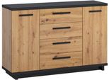 Cassettiera Combinata Delaware – Rovere Artisan / Nero Opaco