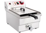 Beeketal Gastronomie Friteuse Fritteuse 230V, Fritteuse BTF/BWF:BWF-161P - 16 L mit Ablaufhahn