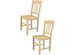 T M C S Tommychairs - Set Di 2 Sedie Silvana Per Cucina E Sala Da Pranzo, Struttura Robusta In Legno Di Faggio Lucidato, Non Trattato E Naturale Al 100%, Seduta In Legno Lucidato