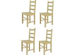 T M C S Tommychairs - Set Di 4 Sedie Rustica Per Cucina E Sala Da Pranzo, Struttura Robusta In Legno Di Faggio Lucidato, Non Trattato E Naturale Al 100%, Seduta In Legno Lucidato