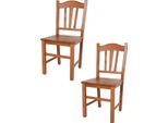 T M C S Tommychairs - Set Di 2 Sedie Silvana Per Cucina E Sala Da Pranzo, Struttura Robusta In Legno Di Faggio, Laccata Nel Colore Ciliegio E Seduta In Legno