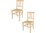 T M C S Tommychairs - Set Di 2 Sedie Artemisia Per Cucina E Sala Da Pranzo, Struttura Robusta In Legno Di Faggio Lucidato, Non Trattato E 100% Naturale, Seduta In Vera Paglia