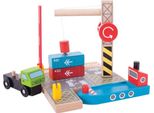 Bigjigs Centro Di Movimentazione Container Su Rotaia