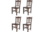 T M C S Tommychairs - Set Di 4 Sedie Silvana Per Cucina E Sala Da Pranzo, Struttura Robusta In Legno Di Faggio, Laccata Nel Colore Noce Scuro E Seduta In Legno