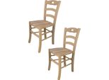 T M C S Tommychairs - Set Di 2 Sedie Savoie Per Cucina E Sala Da Pranzo, Struttura Robusta In Legno Di Faggio Lucidato, Non Trattato E Naturale Al 100%, Seduta In Legno Lucidato