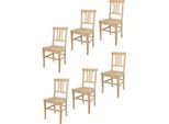 T M C S Tommychairs - Set Di 6 Sedie Artemisia Per Cucina E Sala Da Pranzo, Struttura Robusta In Legno Di Faggio Lucidato, Non Trattato E Naturale Al 100%, Seduta In Legno Lucidato