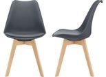 Sedia Da Pranzo 'FläTen' Set Di 2 Sedie Imbottite In Ecopelle Grigio