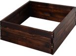 Letto Rialzato Outsunny, Fioriera, Letto Per Verdure, Letto Per Erbe Aromatiche, Legno Massiccio, Marrone Scuro, 60 X 60 X 23 Cm