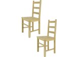 T M C S Tommychairs - Set Di 2 Sedie Rustica Per Cucina E Sala Da Pranzo, Struttura Robusta In Legno Di Faggio Lucidato, Non Trattato E Naturale Al 100%, Seduta In Legno Lucidato