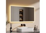 Emke Specchio Da Bagno A Led Con Illuminazione Bianco Caldo 100X60Cm, Specchio Da Bagno - Efficienza Energetica
