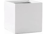 Vivanno Fioriera In Vetroresina Block Cubo, Bianco Opaco - 40X40X40 Cm