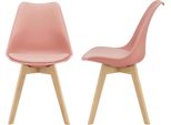 Sedia Da Pranzo 'FläTen' Set Di 2 Sedie Imbottite In Ecopelle Rosé