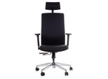 Sedia Da Ufficio Ergonomica Girevole ZN-807-C, Braccioli Regolabili, Poggiatesta, Base In Alluminio, Seduta Scorrevole (Avanti-Indietro), Nero