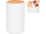 Cestino Per Cosmetici Con Coperchio Incernierato In Bambù, RD7729 Bianco