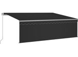 Vidaxl Tenda A Scomparsa Manuale Con Tenda A Rullo E Led 4,5X3 M Antracite