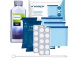 Set Per Saeco Philips Wessper 3 Pezzi, Cleaneo 10Tab, CA6700/10 CA6903 CA6704 - Filtro Di Ricambio Aquaclean - Disincrostante Per Macchine Da Caffè Philips Saeco
