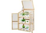 Costway Telaio Freddo Letto Rialzato Fioriera Serra Fioriera Per Giardino E Balcone Legno 60X45X100Cm Natura