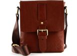 Saddler Pelle Borsa A Tracolla George Messenger Bag Midbrown Marrone