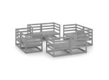Syfax™ Set Divani Da Giardino 8 Pz Grigio In Legno Massello Di Pino