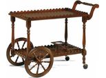 Casa Padrino Carrello Di Servizio Barocco Marrone 91 X 44 X H. 71 Cm - Carrello In Legno Massiccio Nobile - Accessori Per La Ristorazione Barocca