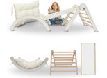 Mamoi® Struttura Per Arrampicata Triangolo Interno 4 In 1 Set. Arco Di Arrampicata Montessori Con Tappetini, Parco Giochi Indoor 1-3 Anni E Scivolo Per Bambini.