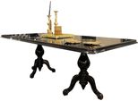 Casa Padrino Tavolo Da Pranzo Barocco Nero / Oro Antico 225 X 115 X H. 80 Cm - Tavolo Da Pranzo Nobile - Mobili Da Sala Da Pranzo Di Alta Qualità In Stile Barocco
