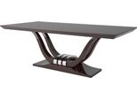 Casa Padrino Tavolo Da Pranzo Marrone Scuro / Argento 220 X 110 X H. 77 Cm - Tavolo Da Sala Da Pranzo Nobile - Tavolo Da Cucina In Legno Massiccio - Mobili Da Sala Da Pranzo