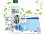 Set Completo Aquafloow Per La Cura Delle Macchine Da Caffè Completamente Automatiche - 2X Filtro Acqua Cleani Compatibile Con Philips Saeco CA6903, 500 Ml Di Decalcificante, 10 Vaschette Di Pulizia
