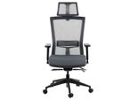 Sedia Da Ufficio Ergonomica Girevole Hope, Braccioli Regolabili, Poggiatesta, Seduta Scorrevole (Avanti-Indietro), Grigio