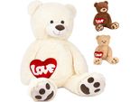 Brubaker Orsetto Xxl 100 Cm Con Cuore "Love"" - Morbido Peluche, Bianco"