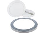 18W Led Panel Aura Easy Fix Dimmerabile IP20 Faretto Da Incasso A Superficie Luce Da Incasso Bianco Neutro 4000K Plafoniera Rotonda Con Cornice Cromo