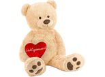 Brubaker Xxl Orsacchiotto 100 Cm Beige Con Cuore Della Persona Preferita Peluche Peluche