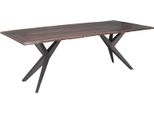 MASSIVMOEBEL24 | Freeform 4 Tavolo Da Pranzo In Legno Di Acacia - Laccato Marrone / Gambe In Ferro - Antracite Mat 180X90X76
