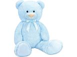Brubaker Xxl Orsetto 100 Cm - Peluche Grande - Peluche Con Fiocco, Blu