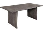 MASSIVMOEBEL24 | Tavolo Da Pranzo In Legno Di Acacia 200X100X76 Grigio Scuro Laccato Pure Acacia #415