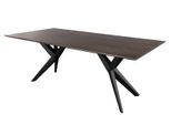 MASSIVMOEBEL24 | Tavolo Da Pranzo In Legno Di Acacia 160X90X76 Grigio Scuro Laccato Swiss Edge #17