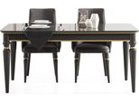 Casa Padrino Tavolo Da Pranzo Art DéCo Grigio / Oro 170-208 X 90 X H. 76 Cm - Tavolo Da Pranzo Nobile Allungabile - Mobili Da Sala Da Pranzo Art DéCo