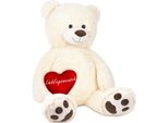 Brubaker Xxl Orsacchiotto 100 Cm Bianco Con Cuore Umano Preferito Peluche Peluche
