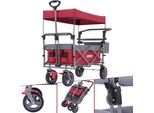 Carrello Da Trasporto Arebos 100 Kg Di Portata | Pieghevole, Con Tetto Rosso