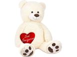 Bruabker Xxl Orsacchiotto 100 Cm Bianco Con Cuore Seni Seviyorum Peluche Peluche