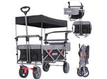 Carrello Da Trasporto Arebos 100 Kg | Pieghevole Con Tetto Nero-Grigio