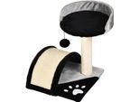 Posto Di Riposo E Tiragraffi Per Gatti D30-033BK, Albero Con Palline, Corda In Sisal, Tiragraffi, 35,5 X 37 X 46 Cm