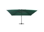 Vidaxl Ombrello Semaforico Con Illuminazione A Led Palo In Alluminio 400X300 Cm Verde